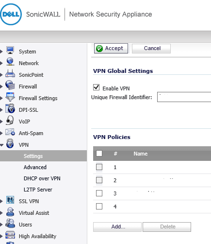 site to site vpn sonicwall configuration report